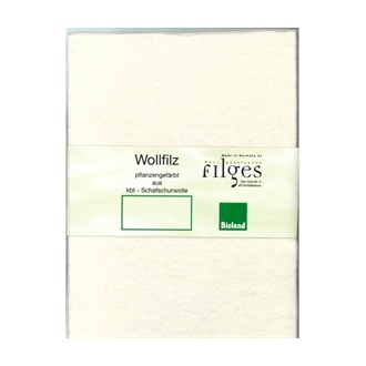 Filges filt, 100% økologisk uld<br /> 20 x 30 cm, Farveløs/neutral
