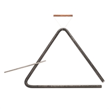 Triangle, 37 cm bronze hammert m/ håndtag og kølle